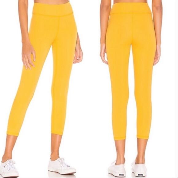 lovewave Pants - Lovewave Revolve Luka Ankle Crop Leggings In Yellow